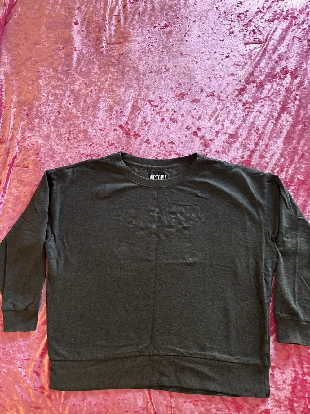 Victoria's Secret Sport Gray Pullover Stars Glitter Women's XL comfy sweatshirt